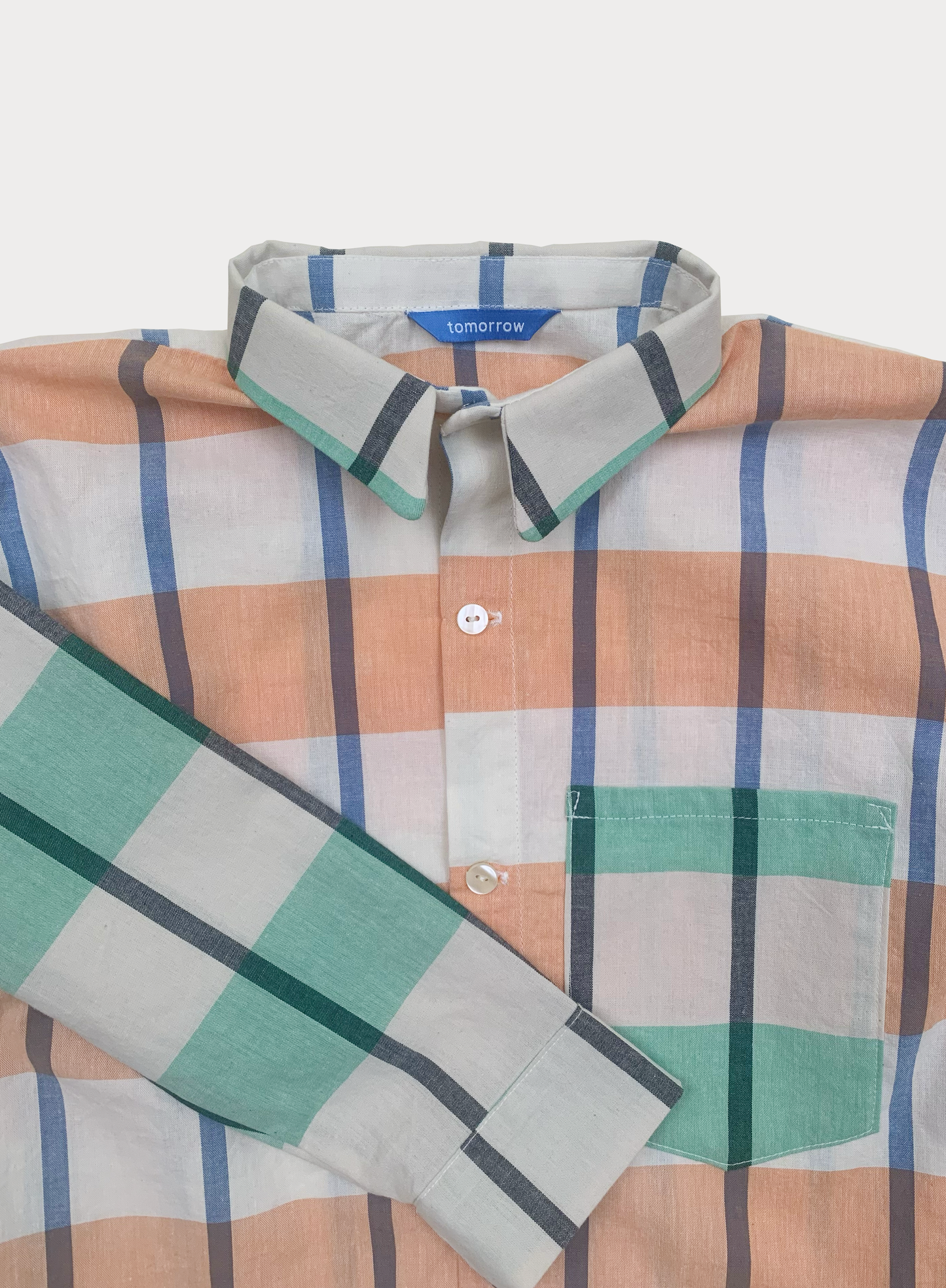 CHECK SHIRT ORANGE 6-8Y