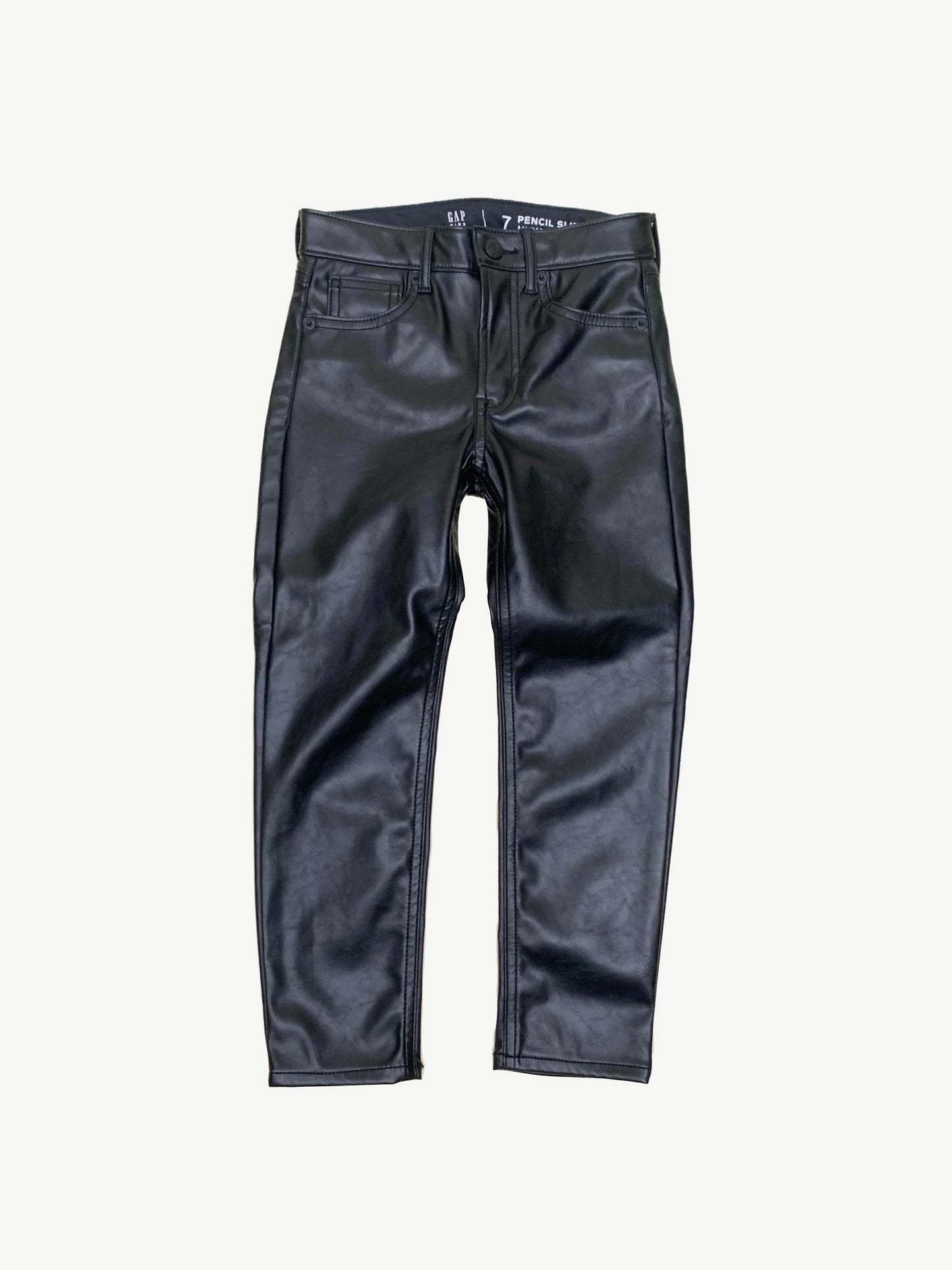 Faux Leather Slim Pants 7Y