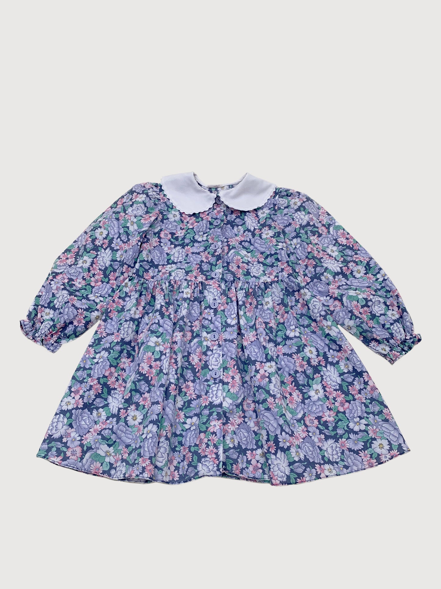 VINTAGE FLORAL COTTON SHIRT DRESS 6Y