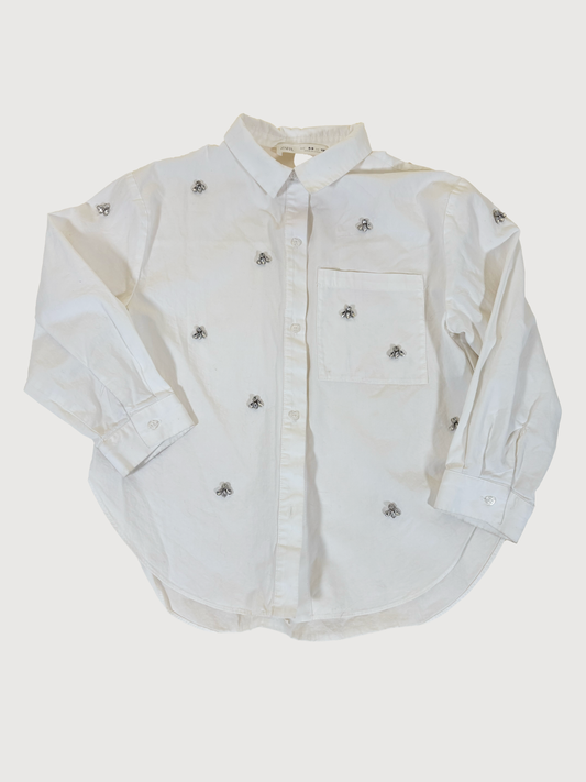 ZARA OVERSIZED SHIRT WITH JEWELS 8-9Y