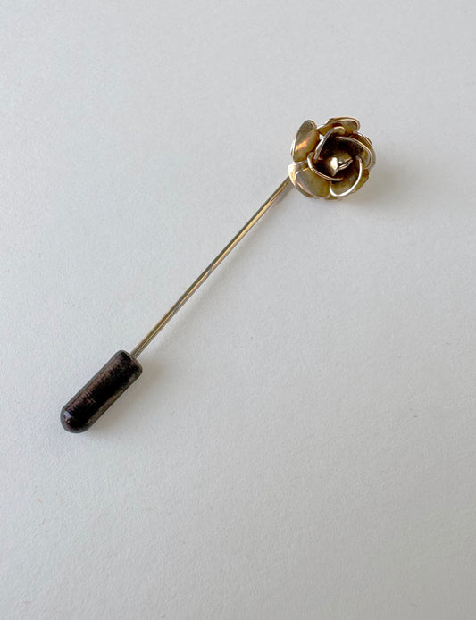 GOLD ROSE STICK PIN