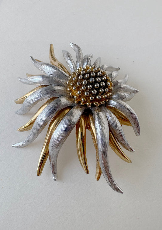 SUNBURST FLORAL BROOCH