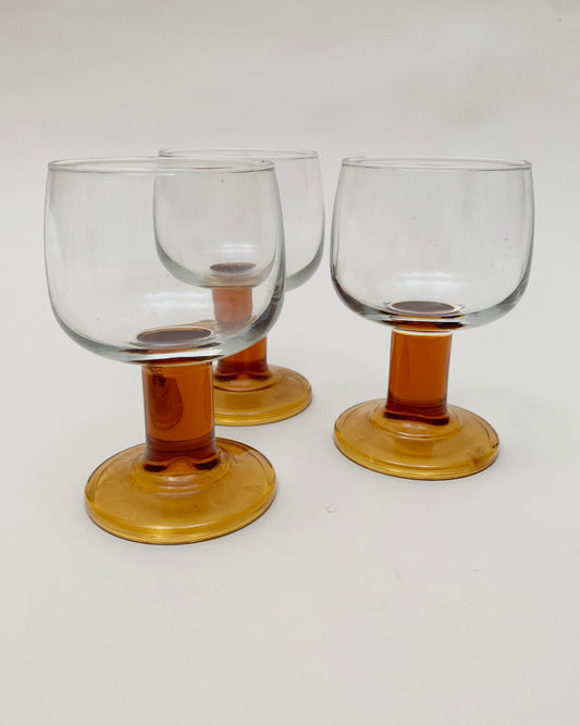 VINTAGE SHORT AMBER GLASSES