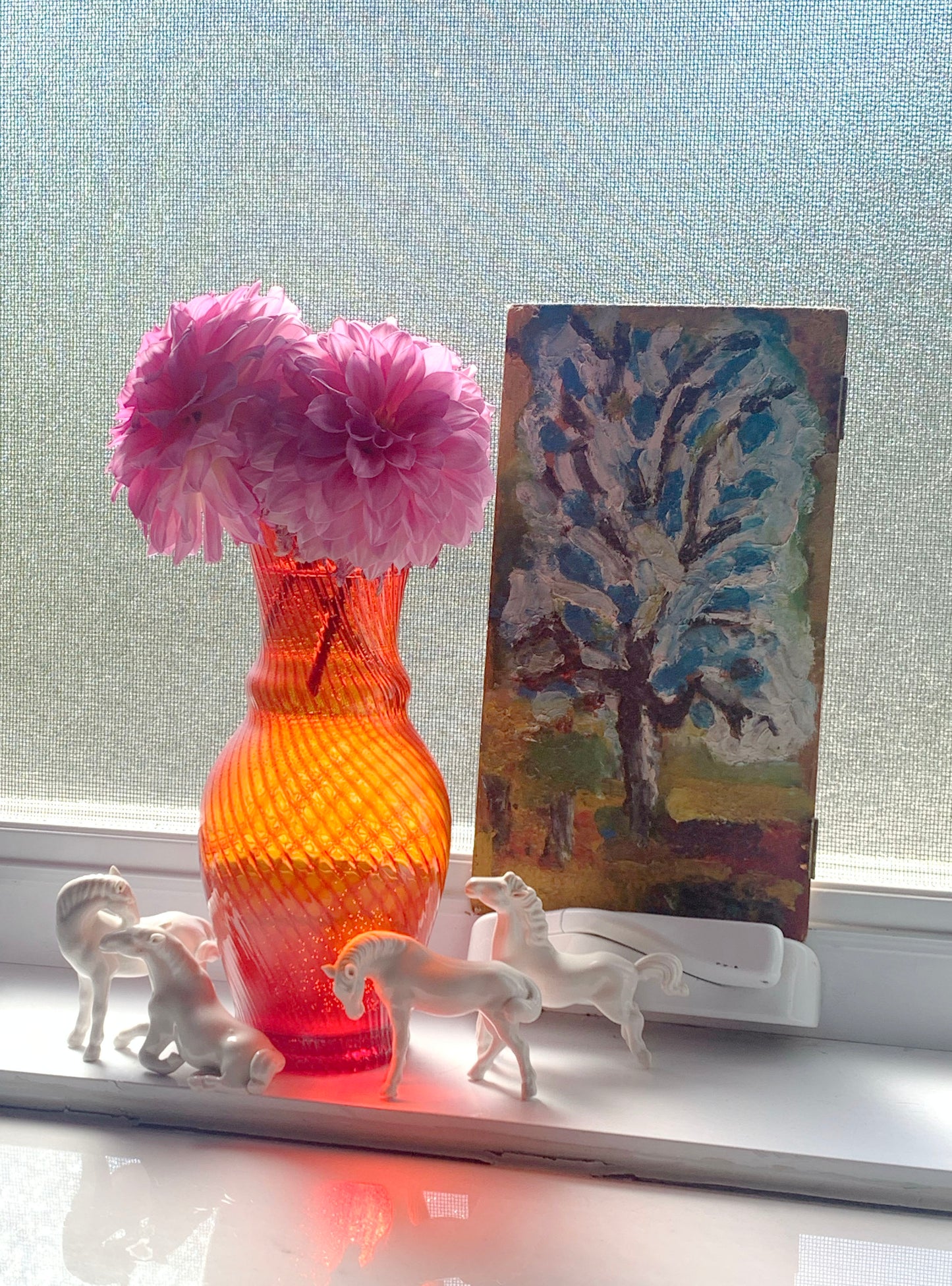 VINTAGE BLOWN GLASS RED