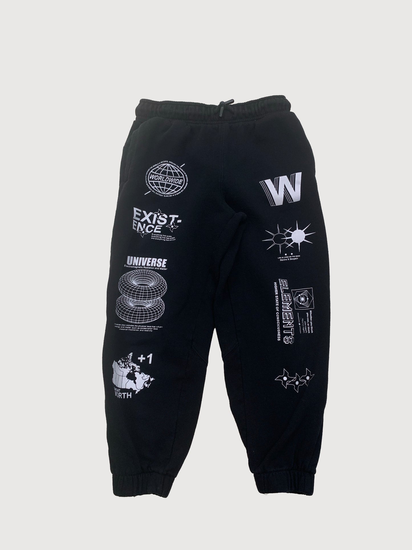 PRINTED JOGGERS BLACK 7-8Y