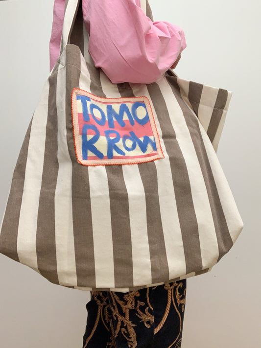 TOMORROW MARKET TOTES CANVAS STRIPE