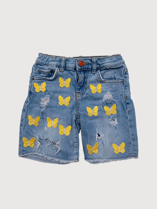 ZARA DENIM SHORTS w/h BUTTERFLY PATCHES 7Y