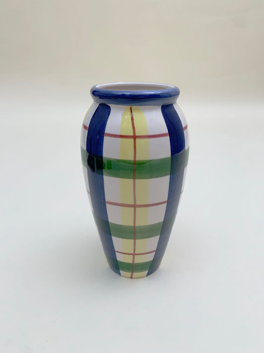 CERAMIC PLAID VASE