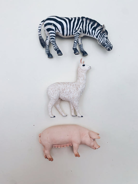 SCHLEICH ZEBRA LAMA & PIG