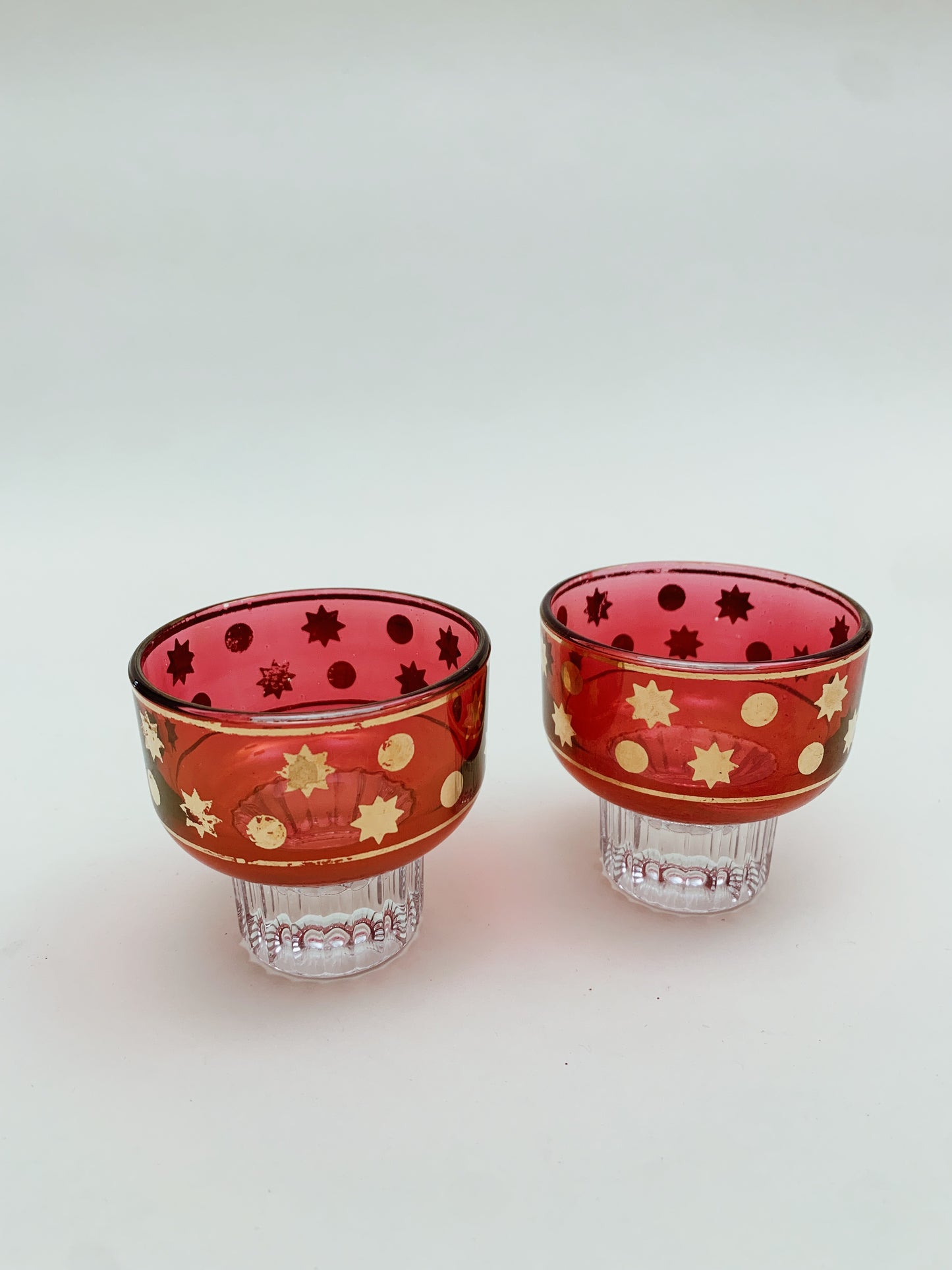 ITALIAN JAY BARWARE CRANBERRY AND GOLD CRYSTALS