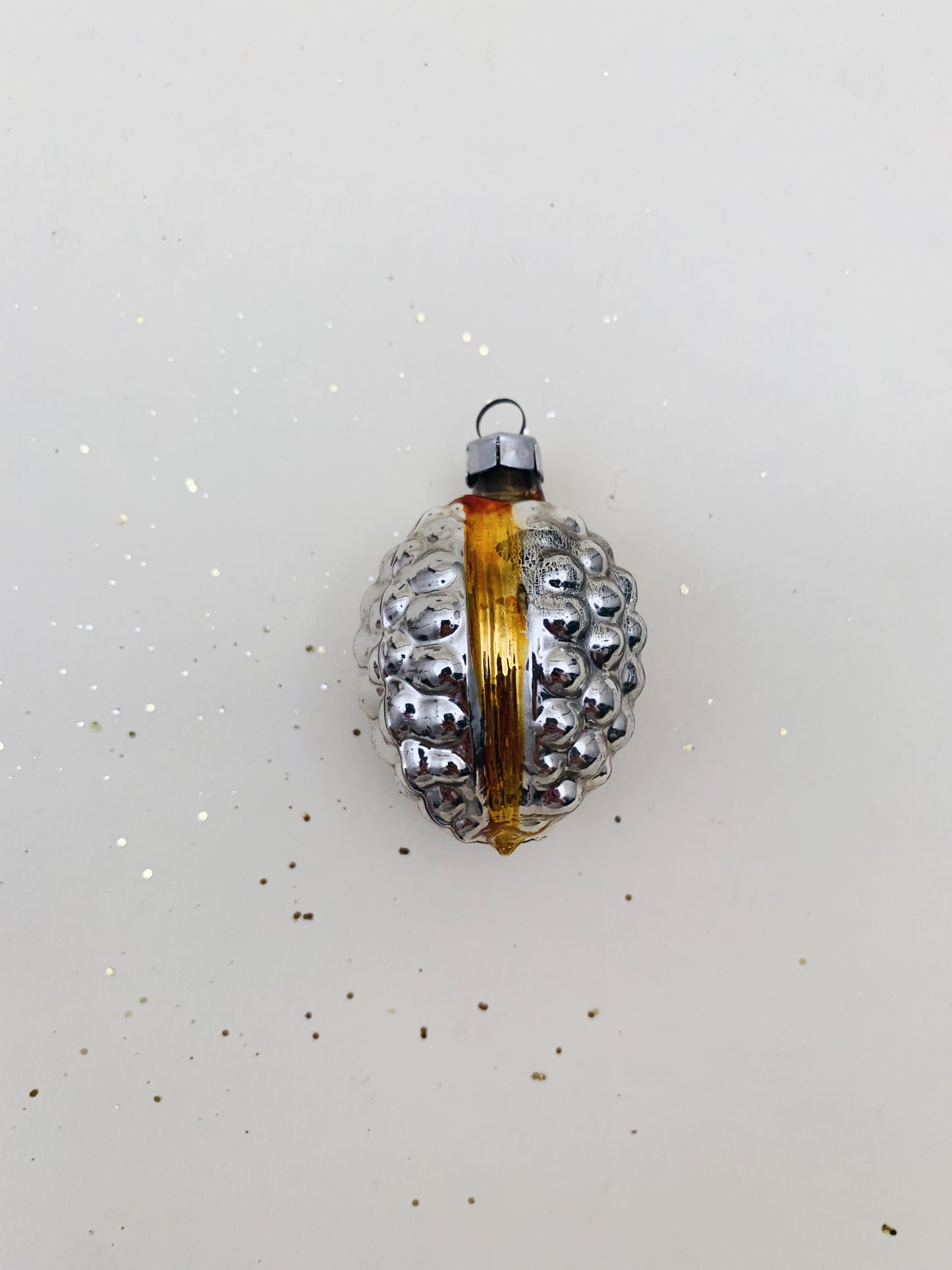 SILVER ACORN ORNAMENT