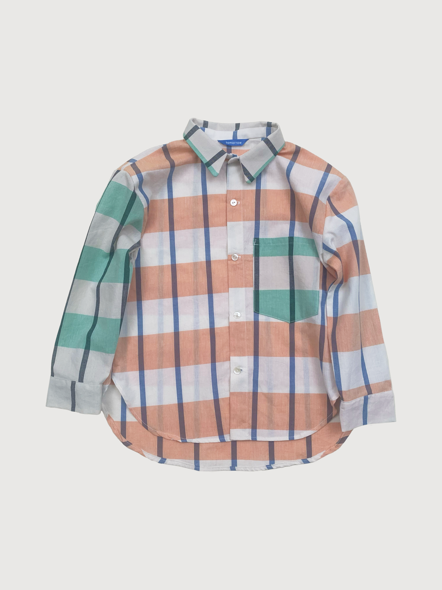 CHECK SHIRT ORANGE 6-8Y