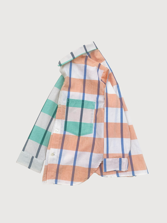 CHECK SHIRT ORANGE 6-8Y