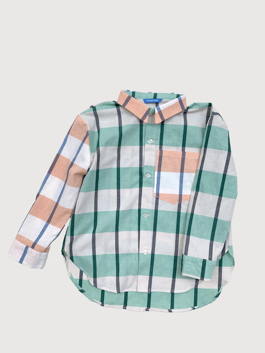 CHECK SHIRT GREEN 6-8Y