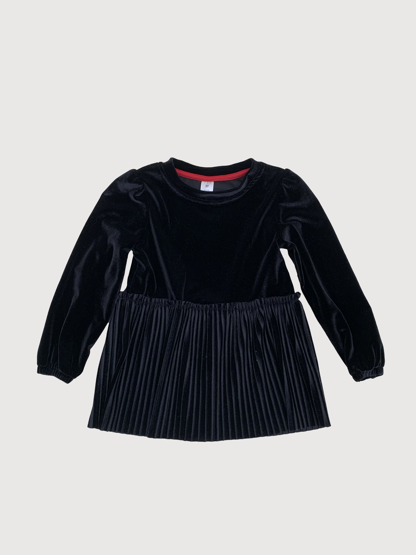 VELOUR BLACK FRINGE DRESS 3Y