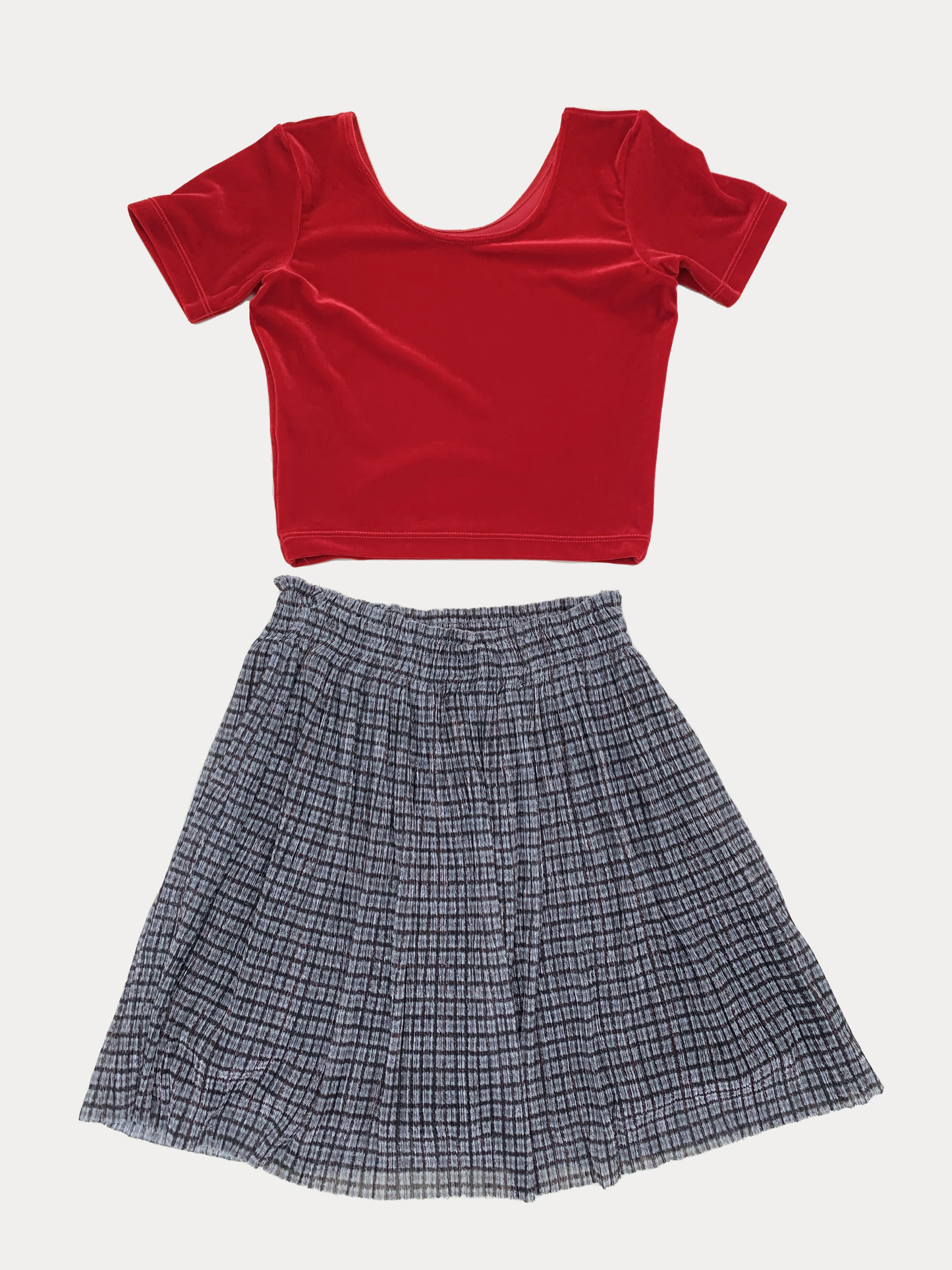 RED TOP & SHIMMER SKIRT 10Y