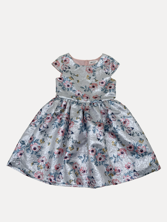 FLORAL METALLIC JACQUARD DRESS 8Y