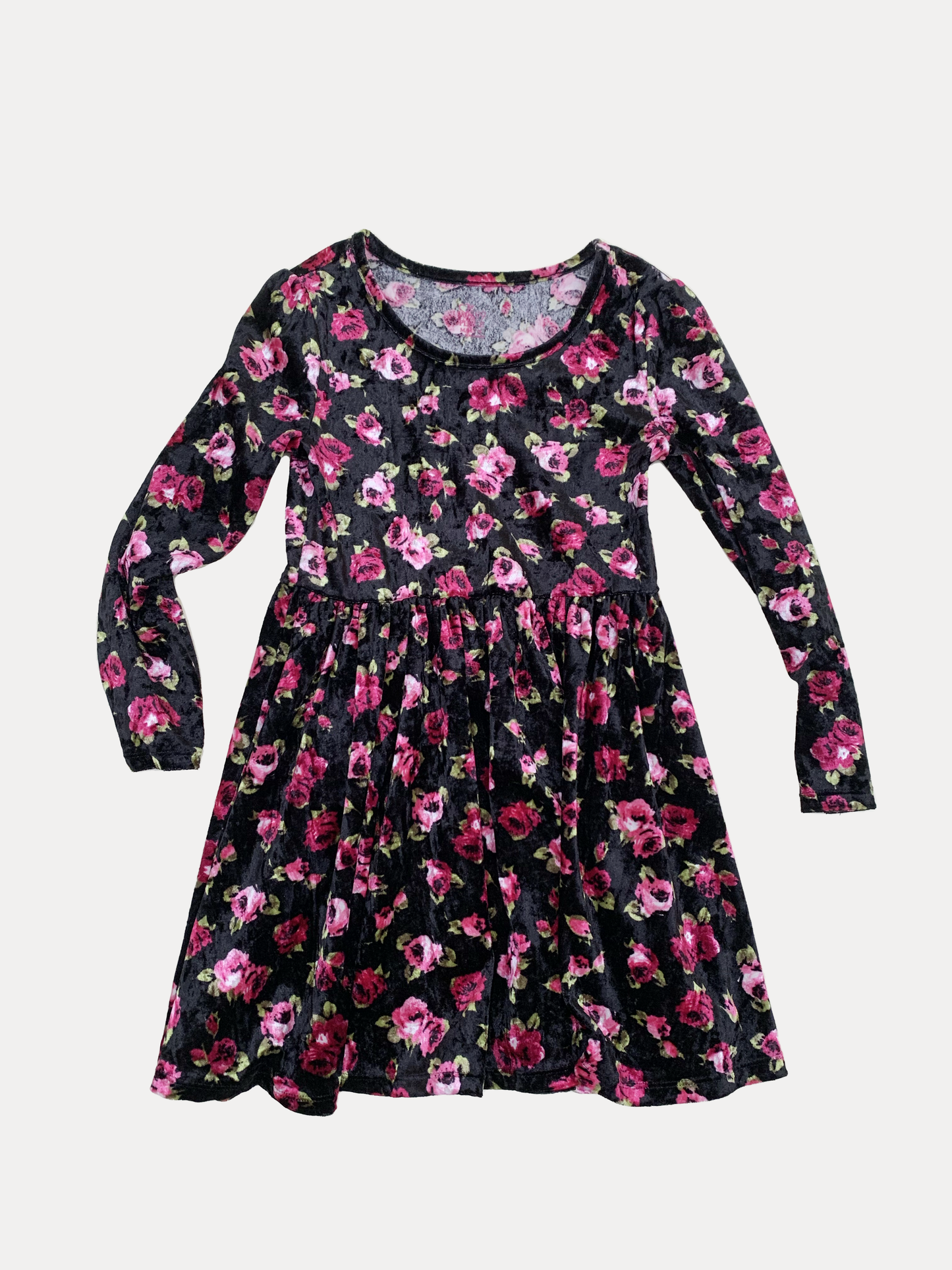 FLORAL VELVET DRESS 7Y