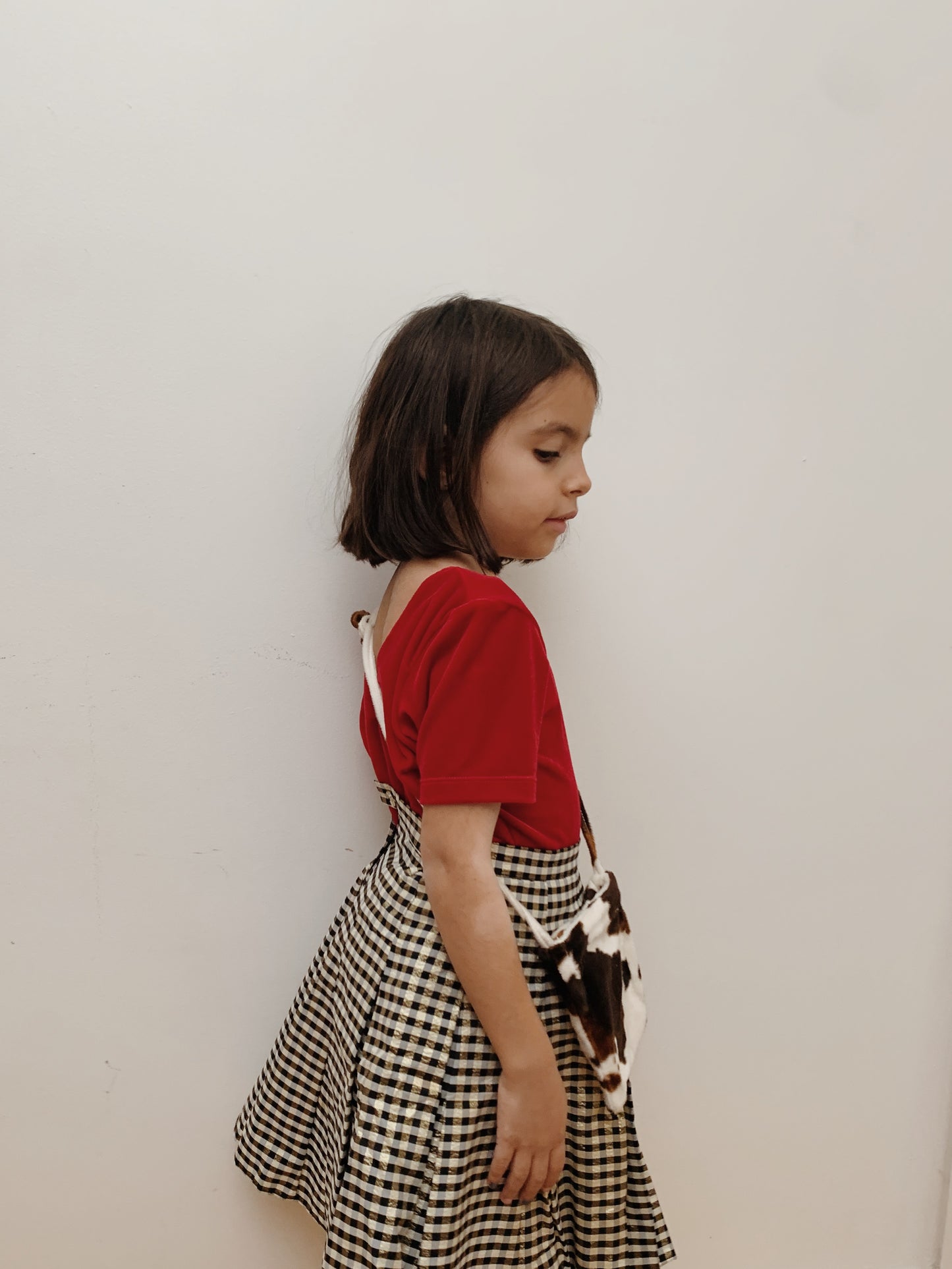 RED TOP & SHIMMER SKIRT 10Y