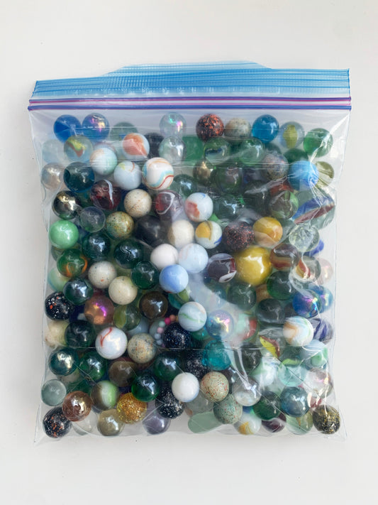 BAG OF MIXED SMALL MARBLES