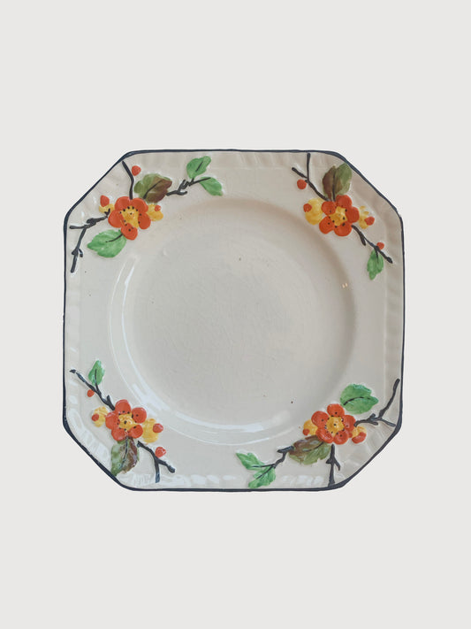 SET VINTAGE BLOSSOM SQUARE PLATES