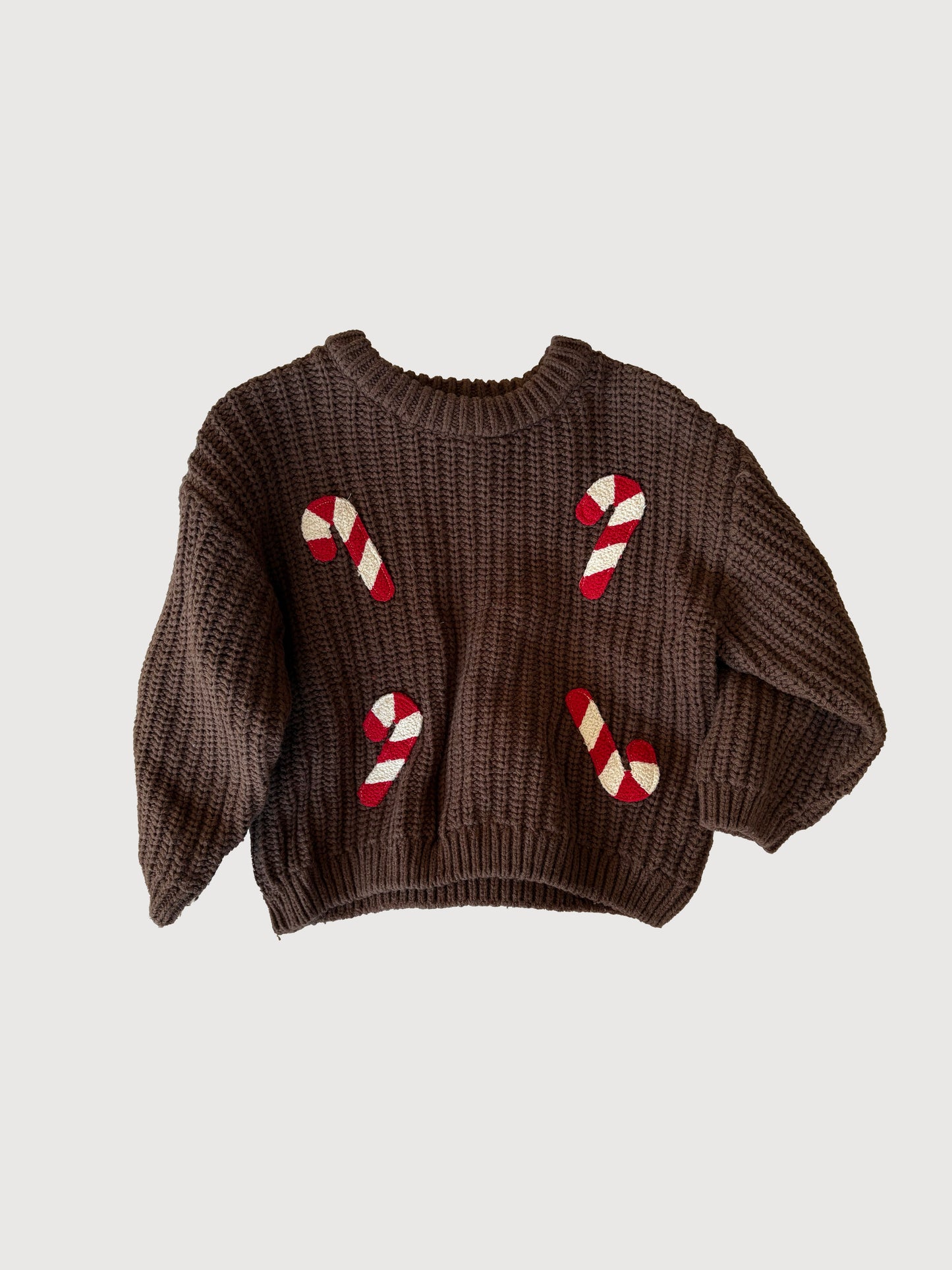 CANDY CANE CABLE KNIT SWEATER 5Y