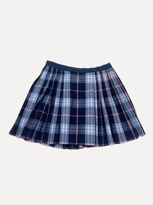 CHECK PLEATED SKIRT 9-10Y