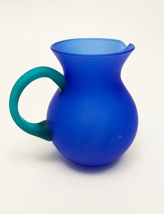 DEEP BLUE GLASS PITCHER