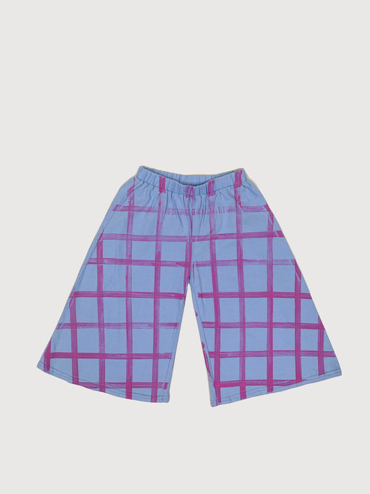 PINK GRID BLUE CULOTTES by ALLÔ WORLD